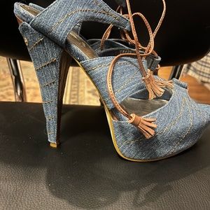 Baby Phat denim sandals